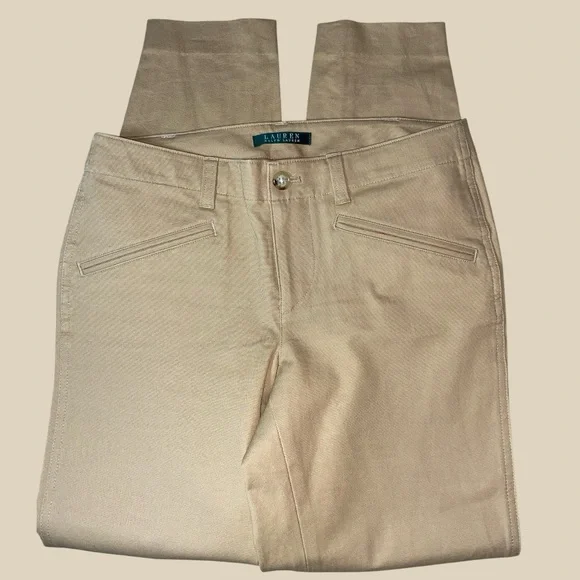 NWOT LAUREN by RALPH LAUREN CLASSIC SKINNY CROPPED W/ZIPPER PANTS•S/4 - Picture 6 of 13